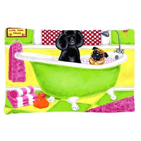 Carolines Treasures Carolines Treasures AMB1335PILLOWCASE Tub for Two with Poodle & Pug Fabric Standard Pillowcase AMB1335PILLOWCASE